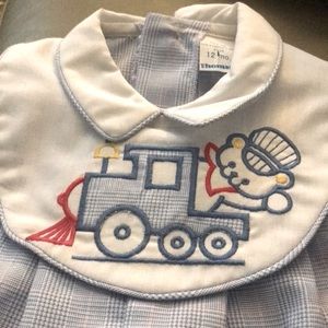 Vintage with Tags! Infant’s Size 12 months short sleeve romper shorts Light blue